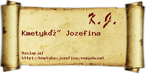 Kmetykó Jozefina névjegykártya